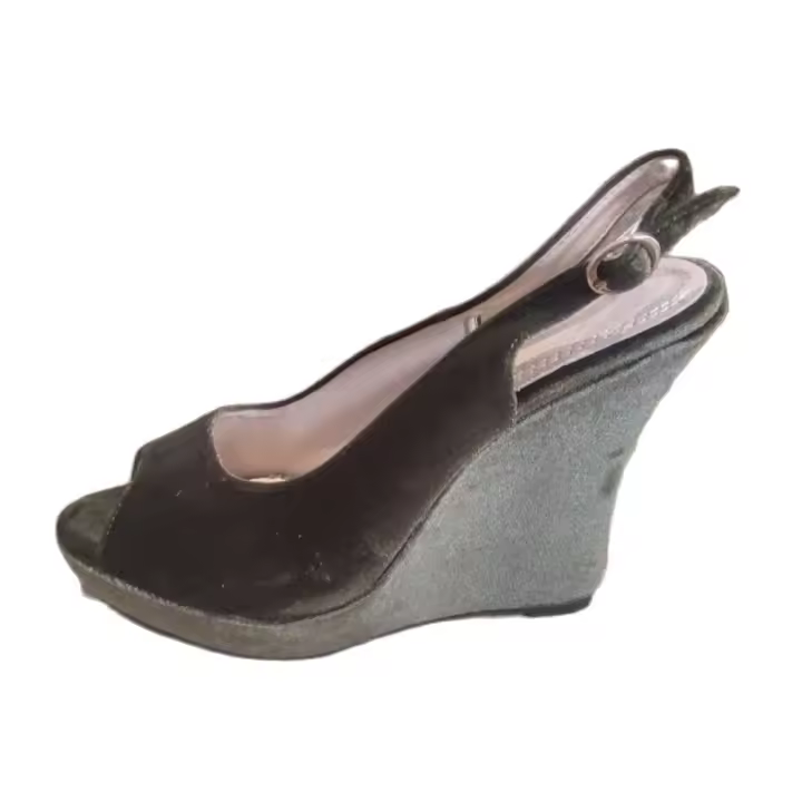 Sandalias Cuña Mujer Terciopelo Verde Militar | Plataforma Baja | Verano 2023 2024 - 1
