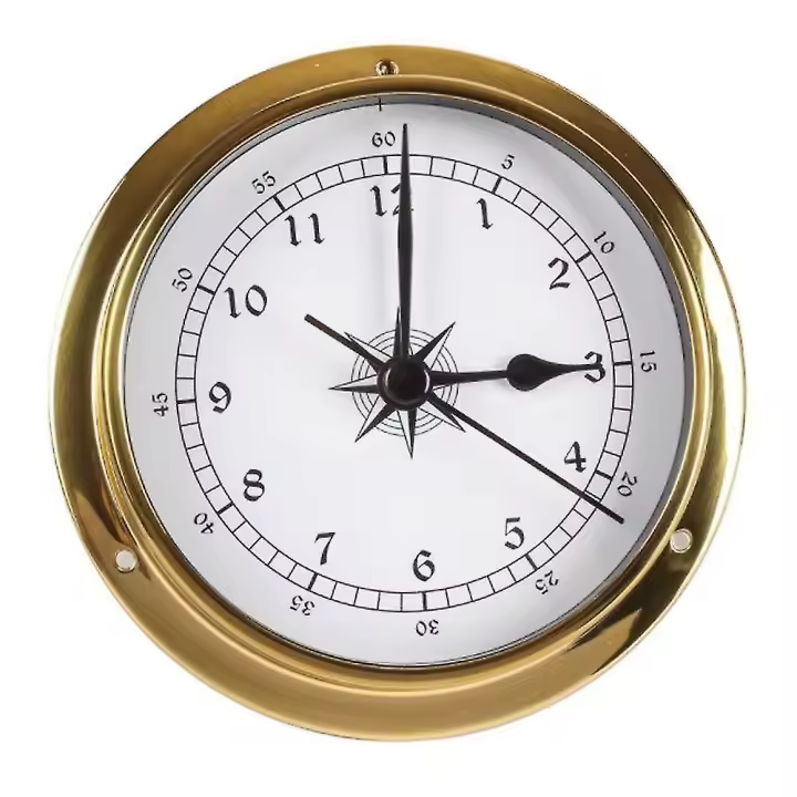 Cobre Conchantes Marina para Estación meteorológica, pared Colgante Barco using Reloj, 115mm - 1