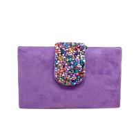 Bolso de Fiesta Bolso de mano Antelina con cierre de piedras multicolores medidas 19.5 x 10.5 cm - details 0