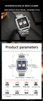 Reloj De Pulsera De Cuarzo MEGIR Para Hombre Dial Cuadrado Cronógrafo Multifuncional Deportivo Resistente Al Agua Con Fecha Y Manos Luminosas - details 1