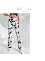 Leggings De Yoga Para Mujer Con Control De Abdomen Alto Y Ajuste Flared En Talla Alta Tie Dye Sin Costuras Pantalones Deportivos Para Gimnasio - details 2