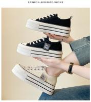 Zapatillas De Lona Multifuncionales Para Deporte Al Aire Libre Para Mujer Negras Con Cordones Plataforma Cómodas Para Adultos - details 4