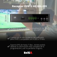 Receptor TDT2 HD BSL-255  Alta Definición  FULL HD 1080P  Soporta H.265 10 MAIN HEVC   Display Digital y Mando a distancia  Entrada Scart  , USB y HDMI - details 2