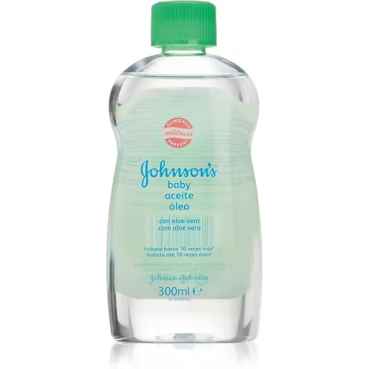 Johnson's Baby Aceite corporal hidratante para bebés con aloe vera (300 ml), aceite de bebé hipoalergénico para toda la familia, probado por pediatras, apto para masajes - 1