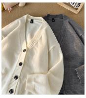 Nueva Cardigan Coreana De Otoño Invierno Para Hombre Estilo Casual Versátil Suéter V-Neck Confeccionado En Poliéster Transpirable Y Cómodo - details 6