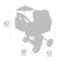 DeCuevas Toys,Coche de muñeca plegable con sombrilla, muñecas de hasta 48 cm, bebes reborn el regalo para niñas (85078) Muñecas para niñas muñecas j - details 3