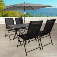 Aktive Parasol de jardín cuadrado 175x175 cm gris con mástil inclinable - details 1
