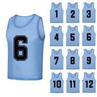 12 PCS Chalecos De Fútbol Para Adultos Rápidos De Secado Uniforme De Equipo De Entrenamiento Para Baloncesto Y Fútbol Numerados Top De Juego - details 0