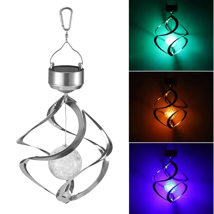 Luz solar, Lámpara de Adorno de Jardín Lámpara de bola de Cristal with Energía Solar Lámpara de bola de Cristal brilliant Color changingly Lámpara Colgant - 1