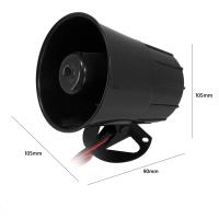 Alarma De Sirena Universal Para Coche Motocicleta Camión 125dB Fuerte Advertencia Mini Altavoz 12V 24V 15W Negra ABS - details 10