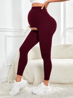 Leggings De Maternidad Para Mujer Con Apoyo En La Barriga Para Ejercicio Y Yoga Talla Grande Terciopelo Suave Y Elástico - details 10