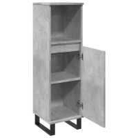 vidaXL Armario de baño madera contrachapada gris hormigón 30x30x100 cm - details 4