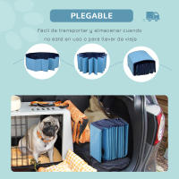 PawHut Piscina Plegable para Perros Ø100x30 cm Bañera para Mascotas Gatos de PVC Antideslizante Resistente al Desgaste Adecuado para Interior y Exterior Azul - details 4