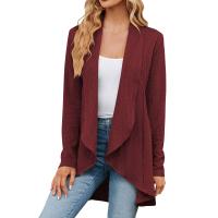 Chaqueta Abierta Delantera Para Mujer Casual De Manga Larga Ligera Tejida Suave Suéter Otoño Invierno Solido Estilo Calle - details 2