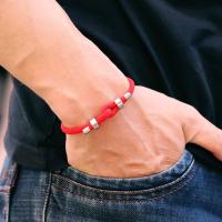Pulsera Roja De Protección Para Hombres Cuerda Ajustable De Acero Inoxidable No Desvanecida Cadena De Pulsera De Moda - details 1