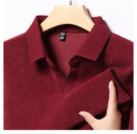 Camisa Polo De Lana De Color Sólido Para Hombre Primavera Otoño Cuello En Escalera De Lujo Calidad Diseño Casual Top De Manga Larga - details 7