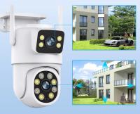 Cámara Solar Inteligente Tuya WIFI Con Doble Lente 8MP Vigilancia De Video Inalámbrica Exterior Cámara De Batería PTZ CCTV Doble Pantalla PIR Detectar - details 5