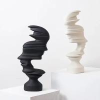 Estatua De Rostro Abstracto Moderno 25cm Decoración Para El Hogar Y Oficina Adorno De Estilo Humano Para Sala De Estar Regalo Artesanal - details 3