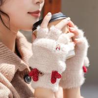 Guantes De Navidad Con Reino Para Mujeres Y Niñas Estilo Plegable Mitad Dedo Llenos De Terciopelo Y Poliéster Unisex - details 20