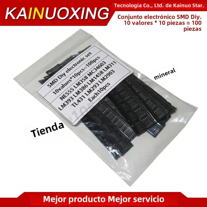 Kit De 10 Piezas De Transistores SMD NE555 LM358 MC34063 LM393 LM386 LM1458 LM311 TL431 LM293 LM2903 SOP8 Para Circuitos Electrónicos DIY - 1