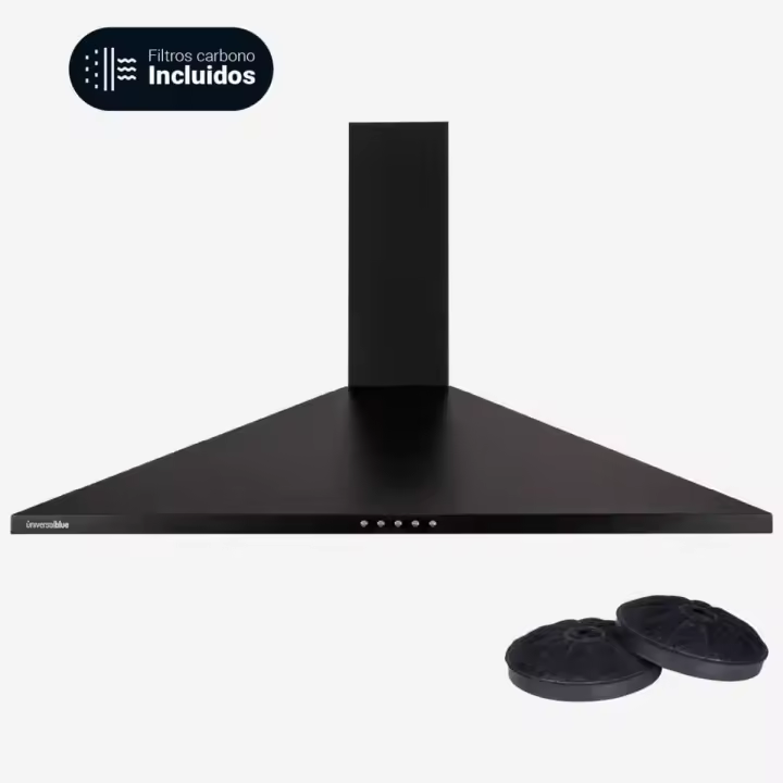 Campana piramidal Everest 6090B Universal Blue 120W 450m3/h C negro 90 cm - 1