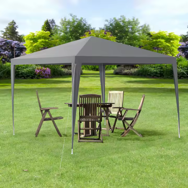 Carpa pabellón para jardín Wedau 300x300x255 cm Gris oscuro [casa.pro] - 1
