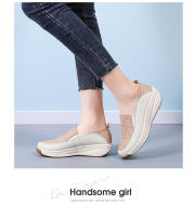Zapatos Deportivos Casuales Para Mujer Con Suela Gruesa Talla plus 43 Cuero Genuino Transpirable Ligeros Moda Zapatos Para Caminar - details 7