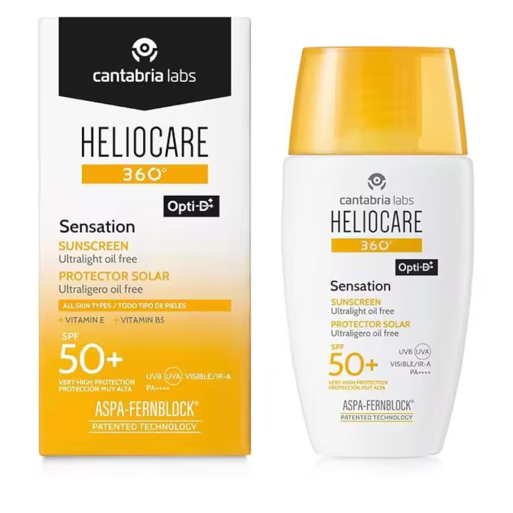 Heliocare  Sensation 360º / Opti-D Protector Solar Facial Hidratante SPF 50+ / Protección contra UVB, UVA, Textura Ligera 50 ml - 1