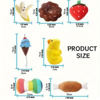 Juego De 7 Piezas De Juguetes Sonidos Para Perros Muñeco De Peluche Masticable Snacks De Frutas Y Verduras Juguetes Para Mascotas Lindos Para Jugar - details 2