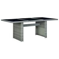 vidaXL Mesa de jardín ratán sintético madera maciza acacia gris oscuro en color Gris oscuro y marrón/Gris claro/gris claro y negro y más | estructura resistente ideal para salón dormitorio o estudio - details 2