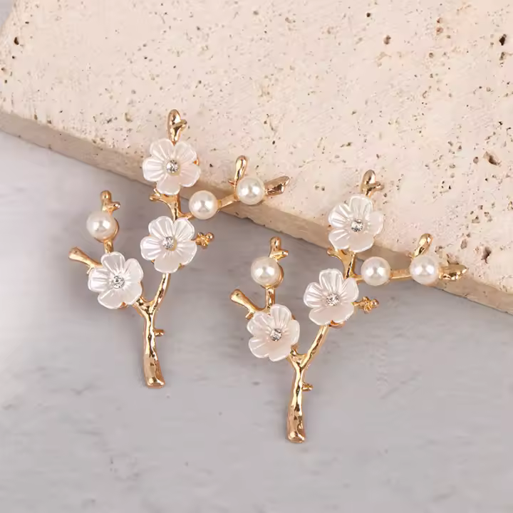 2Pcs Accesorios De Flor Y Ramas De Aleación Para Cabello Y Ropa DIY Antiguos Herramientas De Metal Velishy Origen China - 1