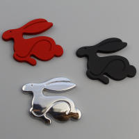 Emblema De Conejo Corre 3D Para VW Universal Adorno De Coche De Plata Cromo Estilo Dibujos Animados Para Maletero Acessorios De Coche - details 4
