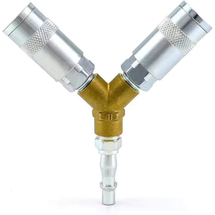 1/4 "BSP Aerolínea Manguera Conectores de 3 Vías Del Compresor De Aire Accesorios Y Conector Divisor Macho/Hembra Rosca - 1
