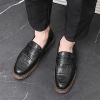 Nuevos Loafers Para Hombre En Cuero Patentado Con Patrón De Piedra Zapatos De Boda Y Casual Con Punta Redonda Cierre SLIP-ON - details 25