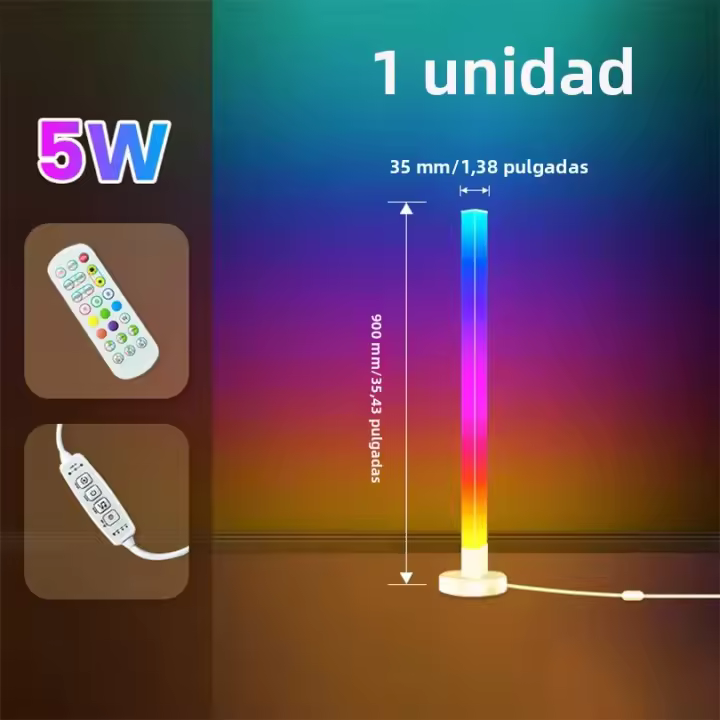 Lámpara De Piso Inteligente 150cm RGB LED Controlable Por APP Iluminación Moderna Para Dormitorio Juego Sala De Estar - 1