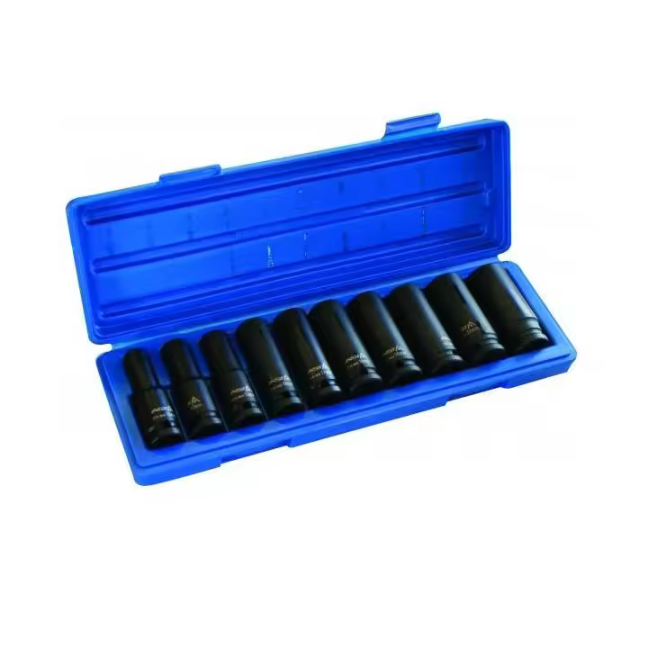 Visseuse à percussion 1/2 "- 10 pièces-visseuse à percussion à air comprimé schlagnuss schlagschraubernuss krafteinsatz vigueur douilles clé à douille utilisation werkzeug gorge à billes - 1