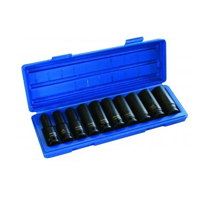 Visseuse à percussion 1/2 "- 10 pièces-visseuse à percussion à air comprimé schlagnuss schlagschraubernuss krafteinsatz vigueur douilles clé à douille utilisation werkzeug gorge à billes - 1