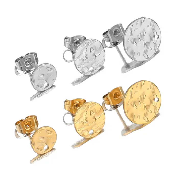 10pcs Postes De Aretes Redondos De Acero Inoxidable Para DIY Joyería De Pendiente Colgante Accesorios De Fabricación De Joyas - 1