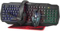 Pack Gaming Teclado QWERTY español con 104 Teclas con Sistema de Membrana, ratón óptico 4 Botones con selector dpi, Auriculares Estereo con microfono y Alfombrilla de 250x210x2mm - details 0