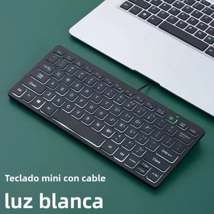 Teclado M70 Slim Con Cable APAYADO Mini Teclado De Colores Brillantes Con Keycaps Translúcidos De Carácter Click Bass RGB Para Desktop Laptop Tablet - 1