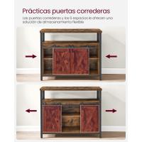 Armario de cocina, elegancia rústica para tus festines, diseño en madera marrón con puertas de correderas y paneles de malla, versátil y funcional, ¡descubre la calidez en cada rincón! - details 29
