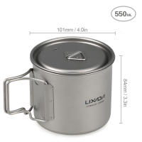 Lixada Juego De Cocina Ultraligero De Titanio 300ml/350ml/420ml/550ml/650ml/750ml Con Cuchara Plegable Para Camping Incluye Vaso Y Comedor - details 22