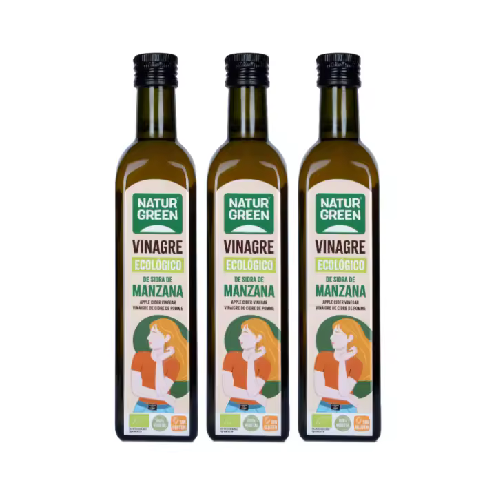 Pack 3x NaturGreen Vinagre de Sidra de Manzana Bio 500 ml - 1