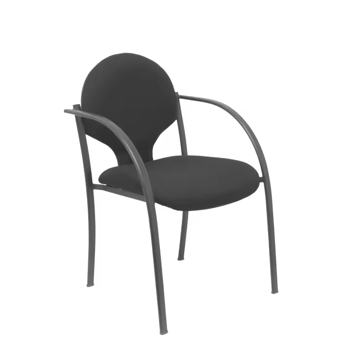 Piqueras Y Crespo - Pack 2 Sillas Hellin Ergonómicas con Brazos Fijos y Estructura Negra - 1