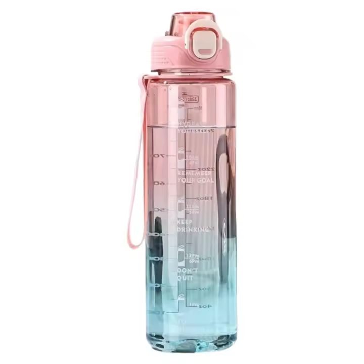 Botella de Agua Deportiva de 1 Litro | Sin BPA | Boquilla para Deporte | Con Texto Motivacional | Botella Agua Prueba de fugas, Botella Deportiva Tritan de Plástico Sin BPA, Botella Motivacional  para Hogar y Exterior (bta) - 1