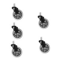 5pcs Ruedas De Sillín De Oficina Universales 3 Pulgadas De Goma Giratorias 360 Grados Roller Seguras Y Silenciosas Para Muebles - details 4
