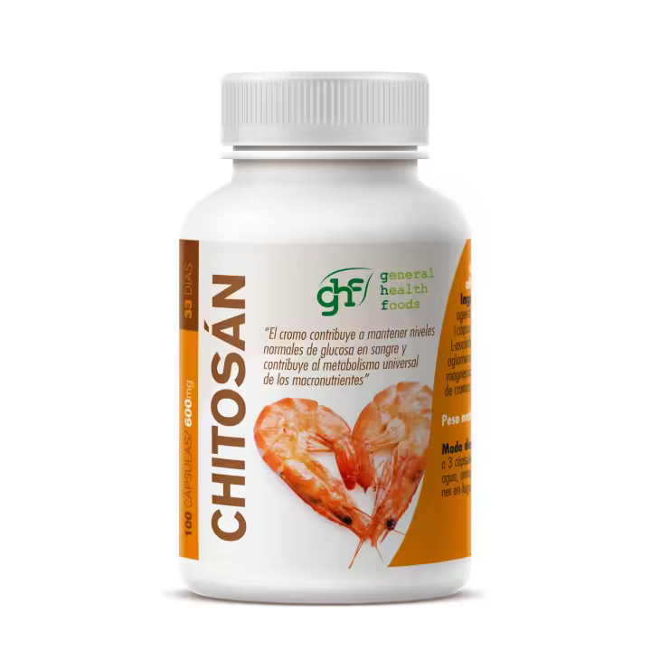 Chitosán bloqueador de grasas 100 cápsulas de 600mg  GHF - 1