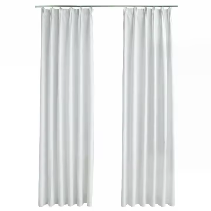 vidaXL Cortinas Opacas con Ganchos 2 Piezas 140x175 cm Crudo Casa Hogar Color Blanco crudo,  Óxido,  Gris y mas - 1