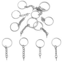 10pcs Anillos De Hierro Para Dough Twists Llavero Con Cadena Lanyard Y Un Solo Anillo Accesorios DIY De Metal Para Manualidades - details 0