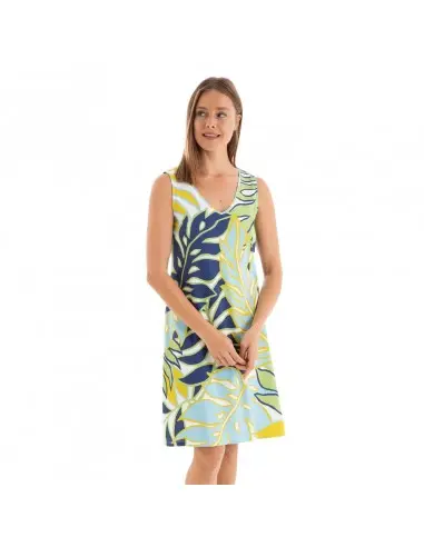 MASSANA vestido mujer verde corto verano L257403 - 1